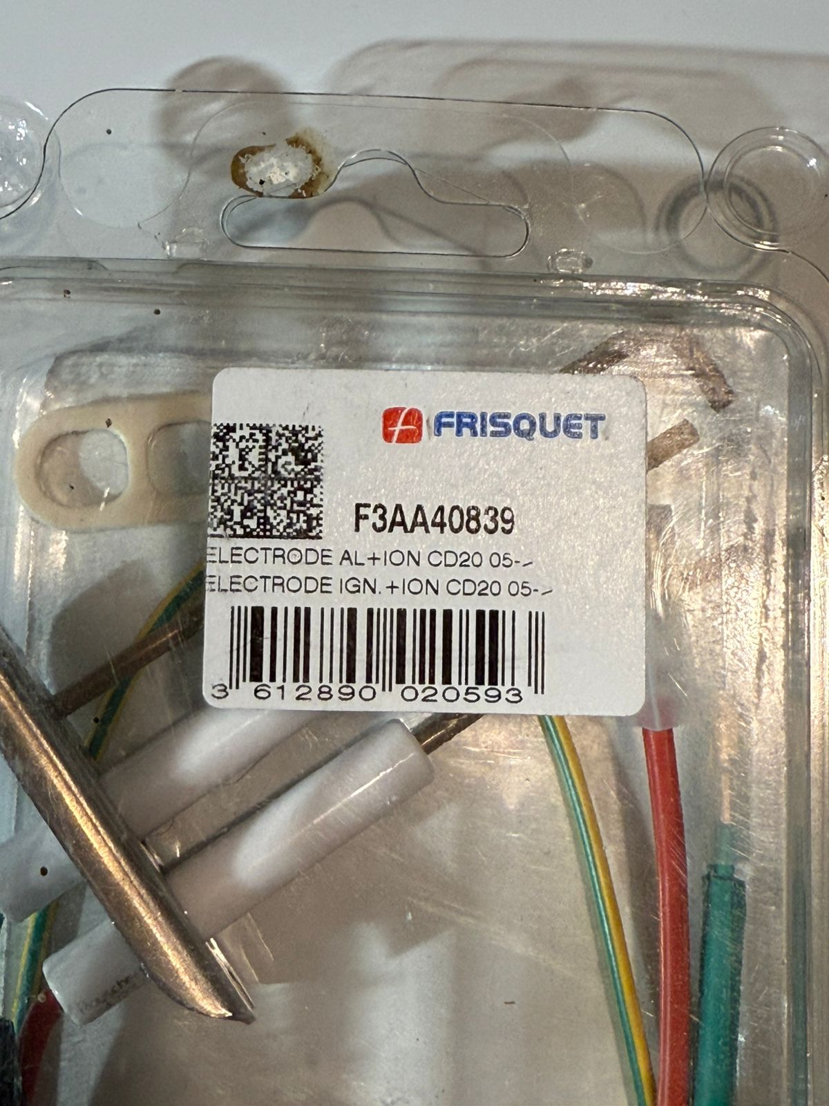 FRISQUET - Electrode d'allumage + ionisation CD20 05 Réf F3AA40839 - NEUF